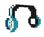 Blue 8-Bit Headphones