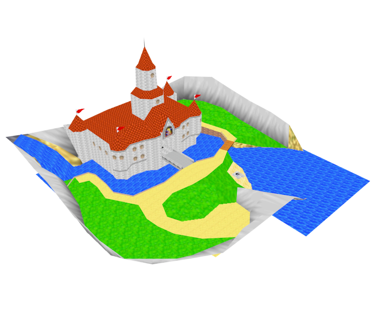Ds Dsi - Super Mario 64 Ds - Peach's Castle Grounds - The Models ...