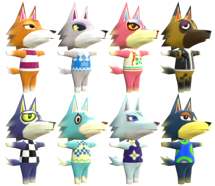 3DS - Animal Crossing: New Leaf - Wolves - The Models Resource