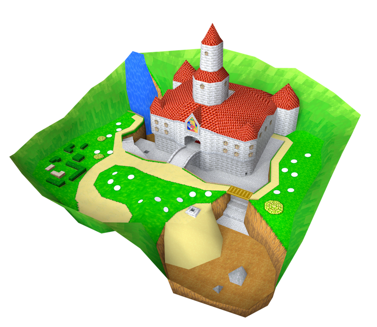 Ds Dsi - Super Mario 64 Ds - Peach's Castle Grounds - The Models ...