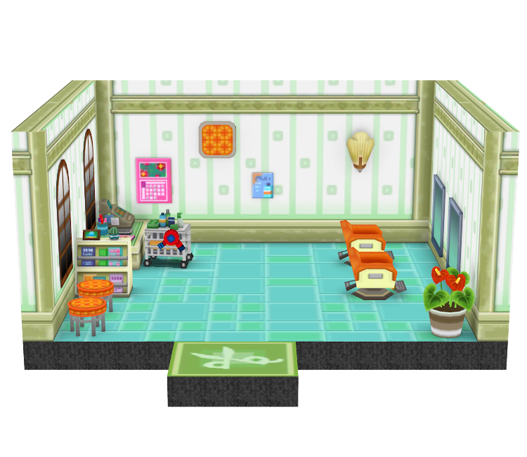 3DS - Animal Crossing: New Leaf - Shampoodle Interior - The Models Resource