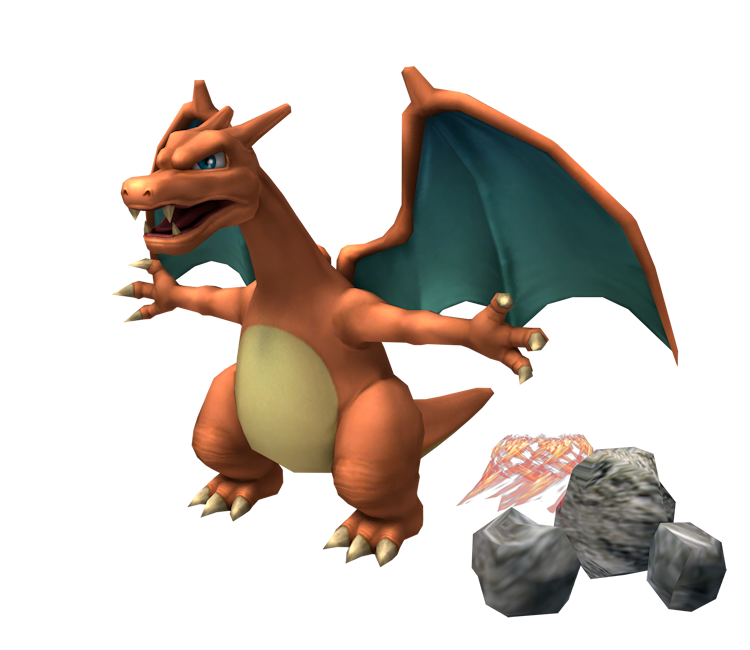 Charizard XY and Rock 3D model rigged