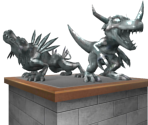 Garurumon & Greymon Statue