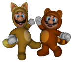 Tanooki Mario & Kitsune Luigi Trophy