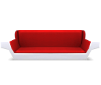 Long Red Sofa