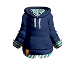 Shirt with Blue Hoodie