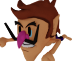 Waluigi (Swimming, Paper Mario-Style)