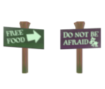Free Food / Do Not Be Afraid Signs