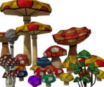 Mushrooms (Realistic, Mario Odyssey Concept Art)