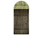 Brown Wood Door with Stone Ceiling