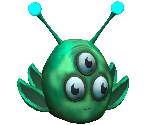 Coldplay Green Alien Head (Jonny Buckland)